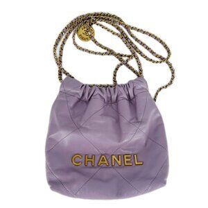 Chanel 22 Bag Mini Calfskin Purple Microchipped